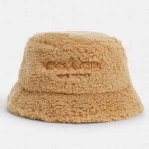 Coach Beige Shearling Hat